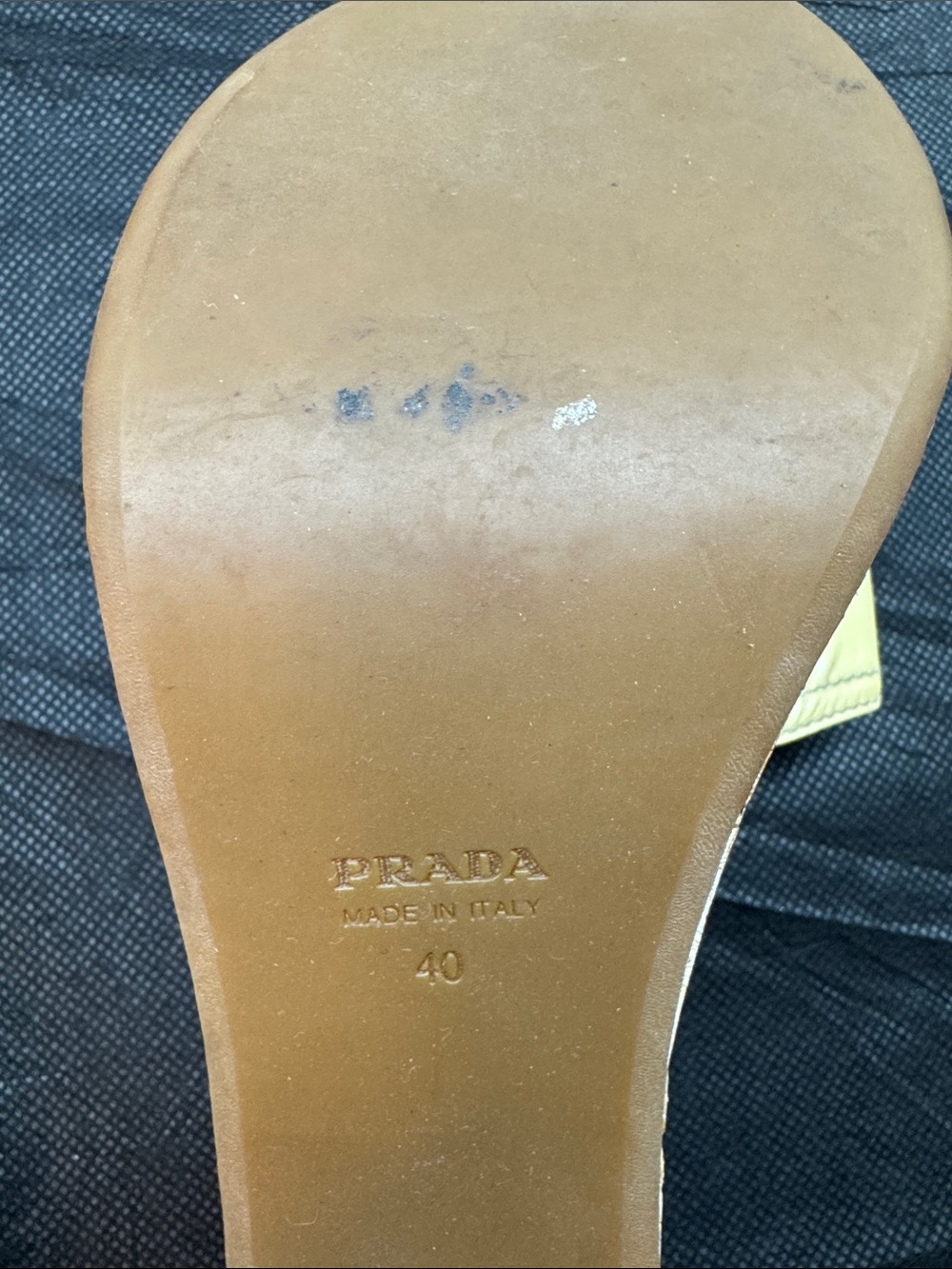 Prada Yellow to Orange Ombre Leather Platform Mules - Picture 5 of 6